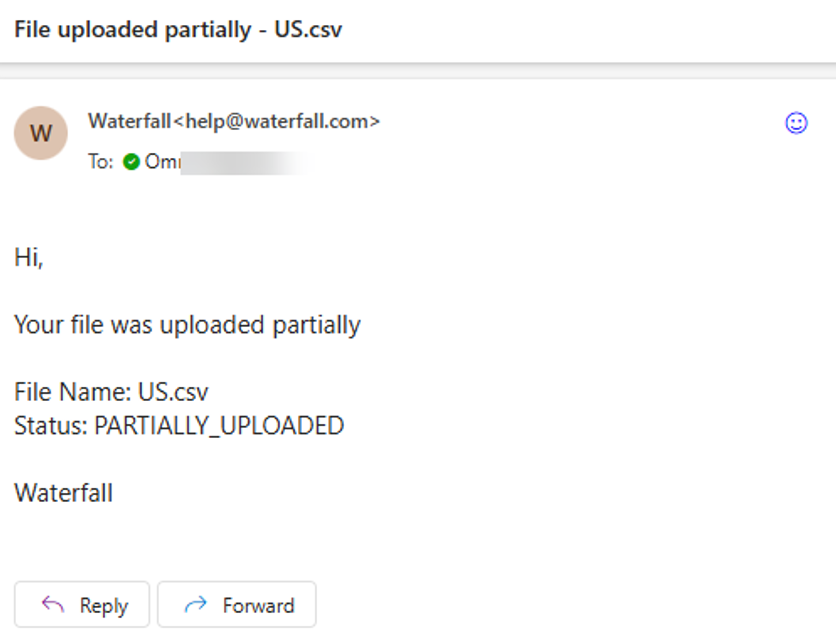 emails - files uploaded partially